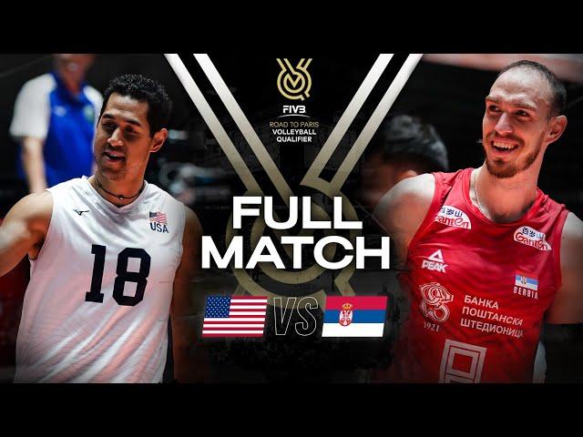  USA vs  SRB - Paris 2024 Olympic Qualification Tournament | Full Match - Volleyball