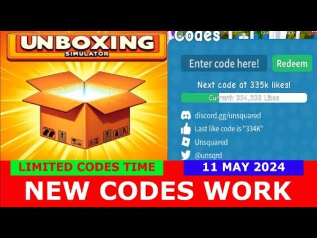 *NEW CODES MAY 11, 2024* [5 YEARS] Unboxing Simulator ROBLOX | ALL CODES