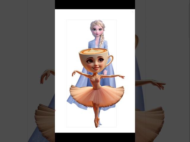 Ballerina Cappuccina and Elsa mashup ##digitalartist #art #meme #shorts