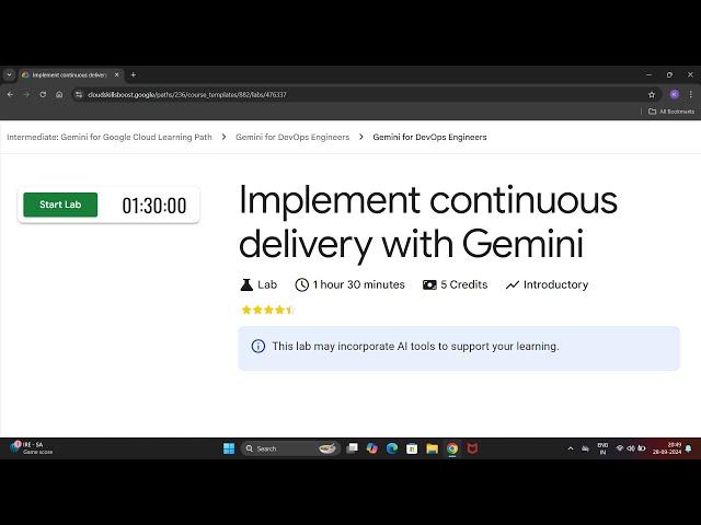 Implement continuous delivery with Gemini Intermediate lab