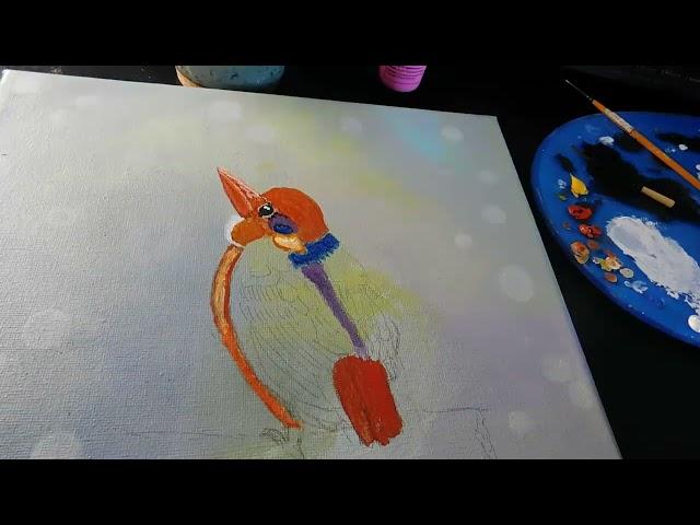 South Philippine Dwarf Kingfisher in Acrylic #NovoVizcayano #ElmerLabogforSenator22 #PhilMontana