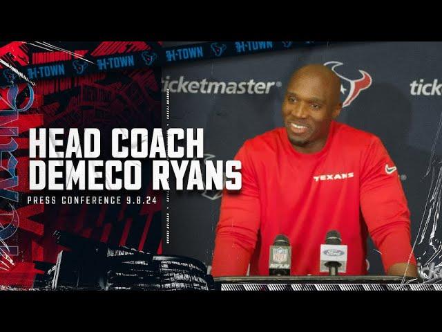 DeMeco Ryans speaks to the media following Week 1 Win