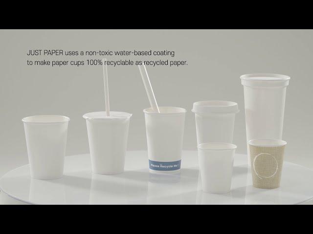 JUST PAPER's Eco-Friendly Paper Cup with Paper Lid (Fully Recyclable & Biodegradable)