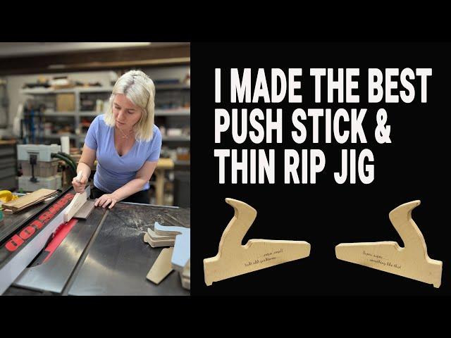 Let's make an awesome and safe push stick that also works as a thin rip jig for table saw.