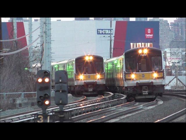 LIRR HD 60fps: One Hour of Continuous Action @ Woodside During Evening Rush Hour (1/12/17)