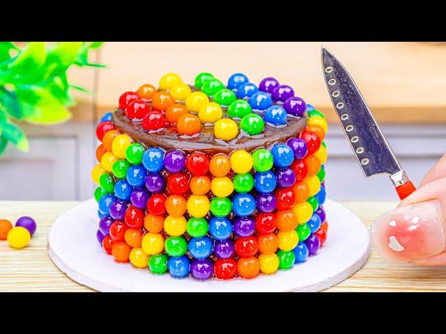 Miniature Rainbow Chocolate Cake Decorating  Rainbow Fondant Cake Recipes By Baking Yummy