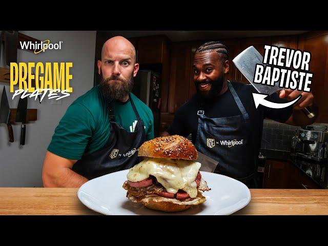 Trevor Baptiste Flexes his Elite Face-Off Skills Cooking this MASSIVE Sandwich  | Pregame Plates
