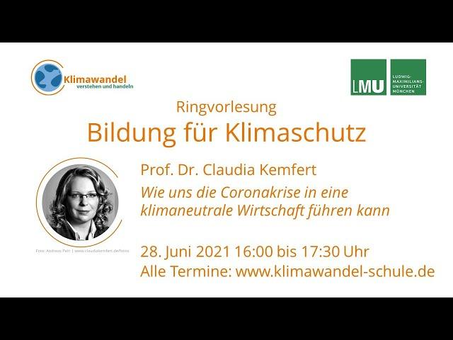 Ringvorlesung "Bildung für Klimaschutz" | Prof. Claudia Kemfert