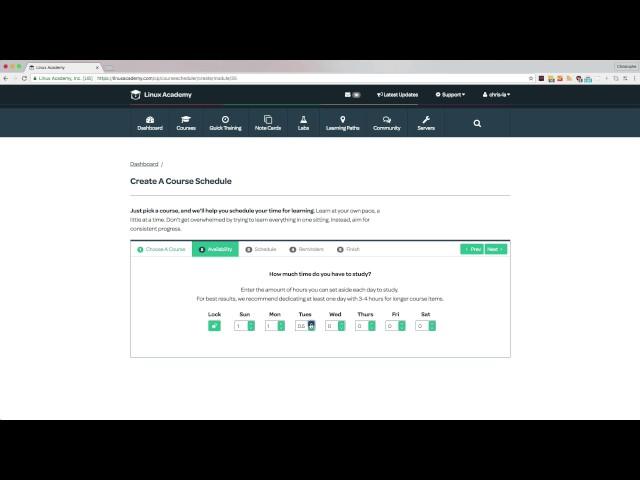 Guide to Linux Academy: Course Schedule