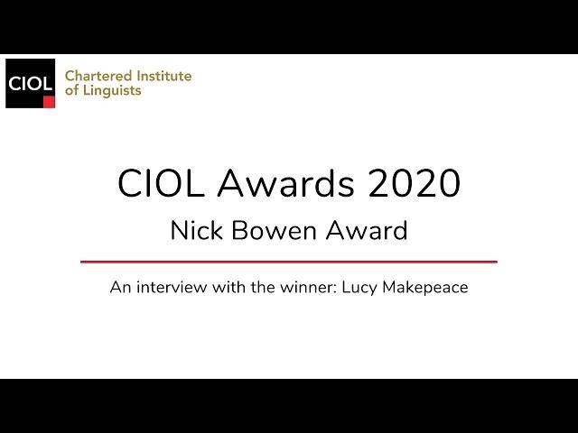 Nick Bowen Award winner: Lucy Makepeace