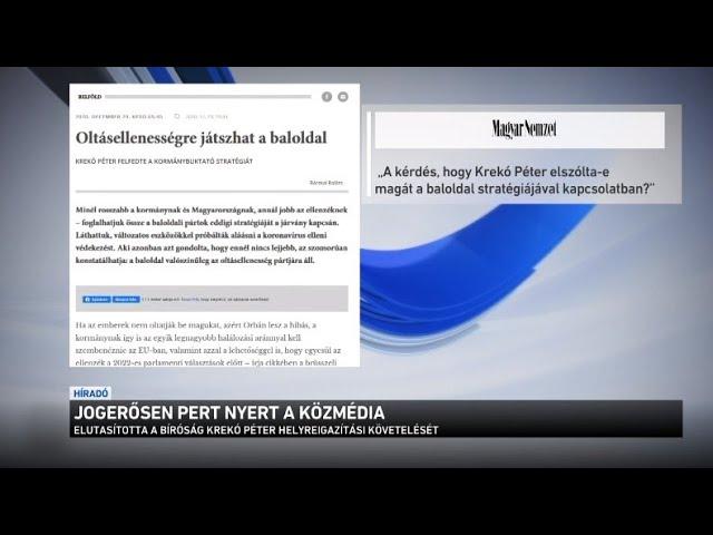 Jogerősen pert nyert a közmédia