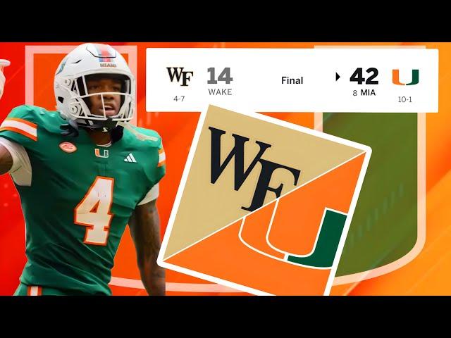 Wake Forrest Demon Deacons vs MIAMI HURRICANES (HIGHLIGHTS AND REACTION)