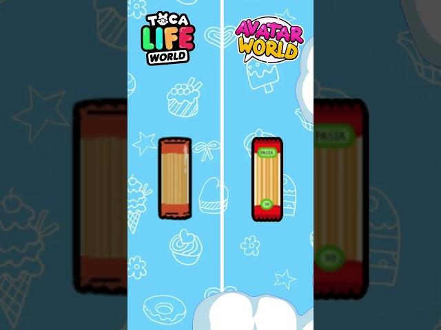 Food from Toca Boca VS Avatar World