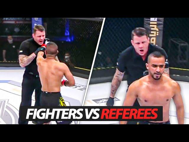 CRAZIEST Referee vs Fighter Moments in MMA