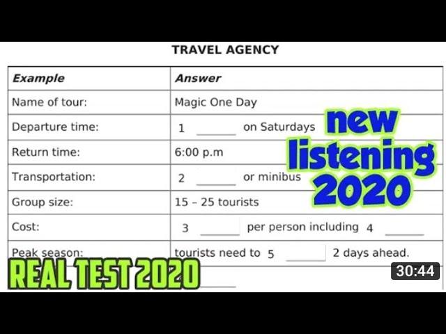 Travel agency ielts listening test 2020 | campus clinic listening test | the lives of sloth listen