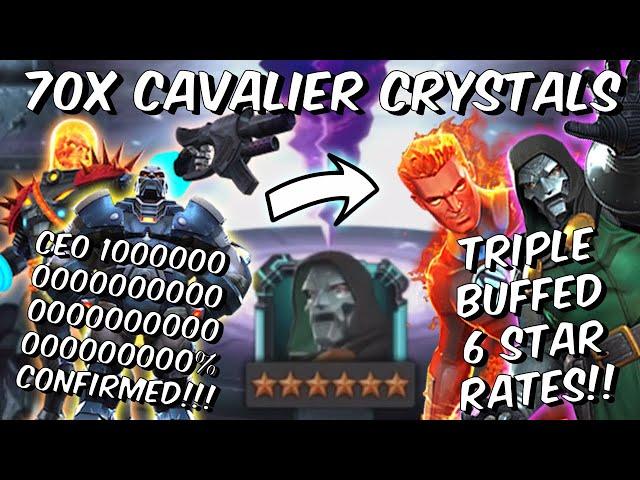 70x BUFFED 6 Star Cavalier Crystal Opening - CEO 100000000% Confirmed - Marvel Contest of Champions