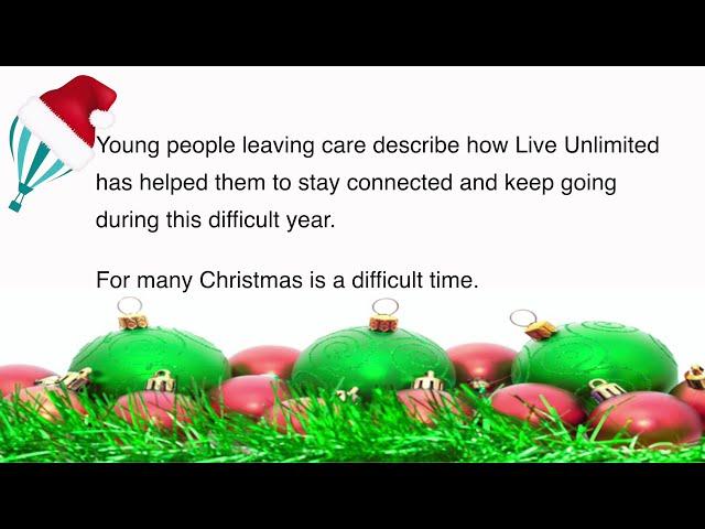 Live Unlimited Christmas - helping young people stay connected