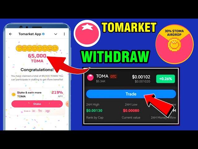 Tomarket 30% Airdrop Claim  | Tomarket Listing Season Airdrop Claim And Withdraw