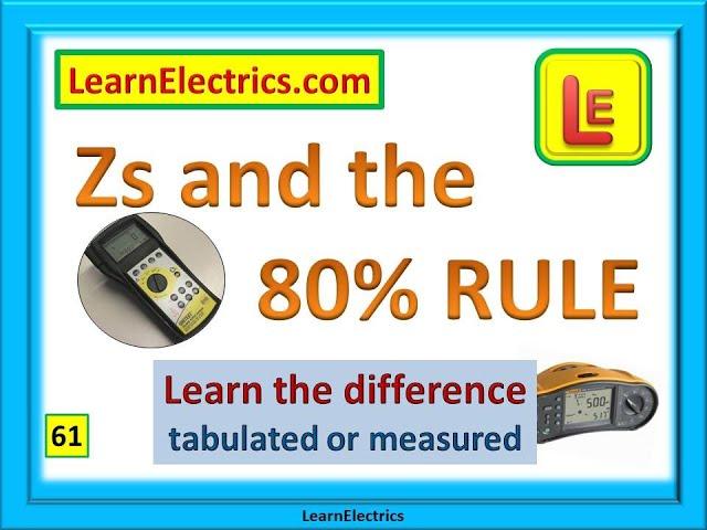 Zs and the 80% RULE. What is it and understanding the differences between Tabulated and Measured