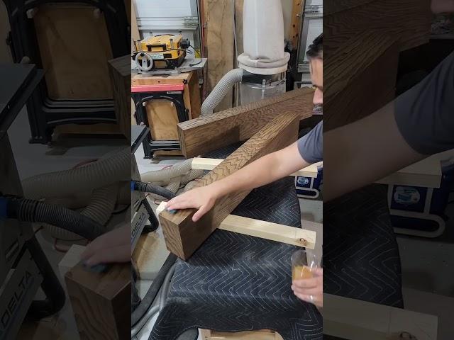 Adding the 1st coat of @generalfinishes Arm-R-Seal to these Red Oak Floating Shelves #woodworking