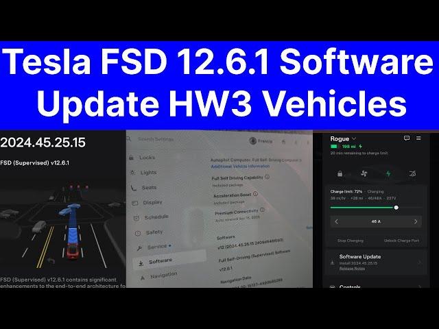 Tesla FSD 12.6.1 Software Update HW3 Vehicles, Model Y, Model 3