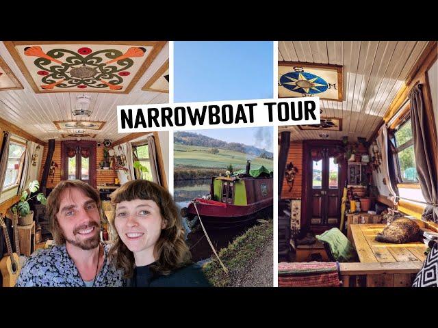 NARROWBOAT Home TOUR | A Look Inside Our Off Grid TINY Floating Home!