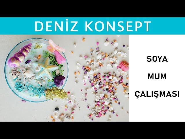 Deniz Konseptli Renkli Mum Yapımı | Ev Ortamında Soya Mum Yapımı | How To Make Soy Candle #CANDLE