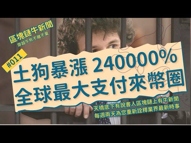 【區塊鏈牛新聞】#011 土狗暴漲 240000% 飛上天、全球最大支付來幣圈了 ［0817］#區塊鏈 #加密貨幣 #blockchain