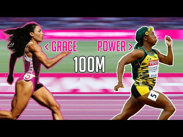 Sprinting Form of Iconic 100m Female Sprinters