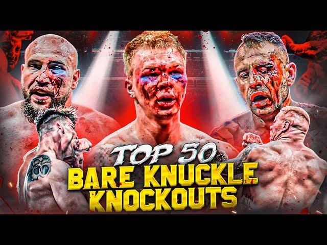 Top 50 Most Brutal Bare Knuckle Knockouts Ever | Top Dog, BKFC, Bare Knuckle Boxing