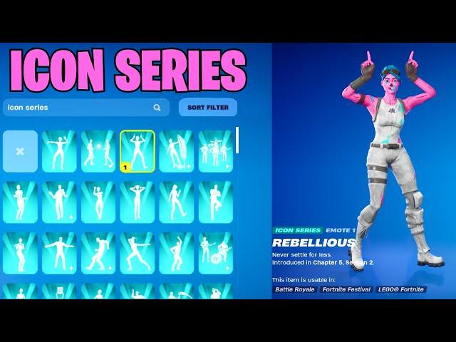 ALL FORTNITE ICON SERIES & NEW TIKTOK EMOTES! #8