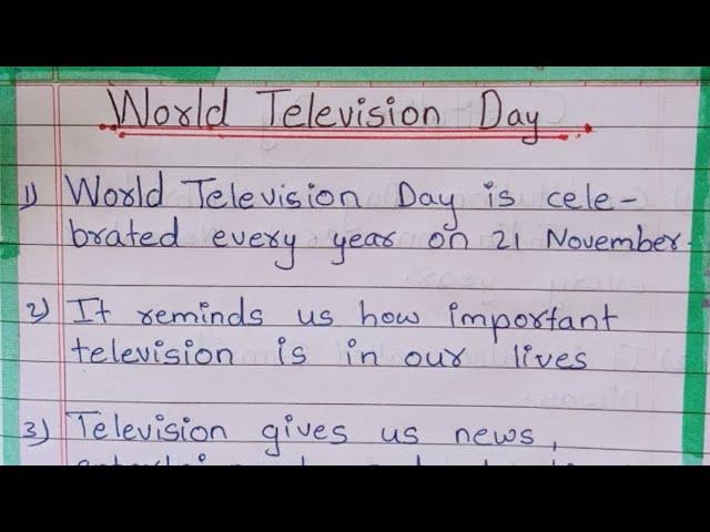 Easy 10 lines essay on World Television Day/World Television Day essay/ essay World Television Day