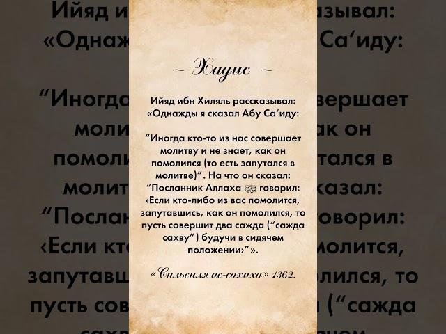 Если запутался в намазе --- соверши 2 исправительных земных поклона