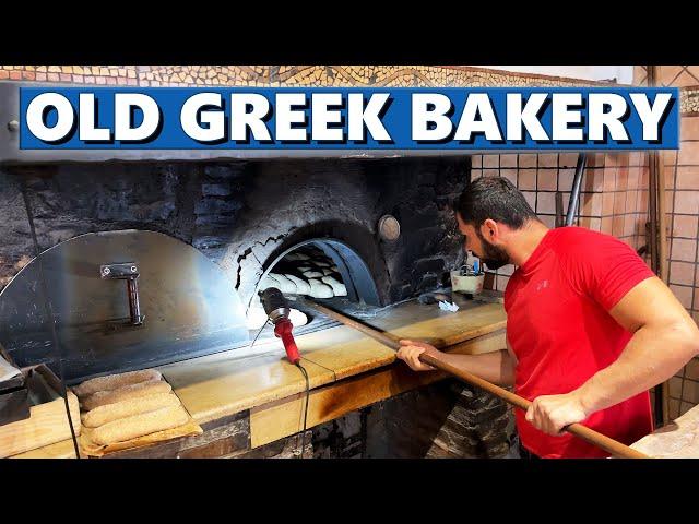 Old Greek Bakery From CRETE | Traditional Wood Fired Bread Baking in Chania, Greece 