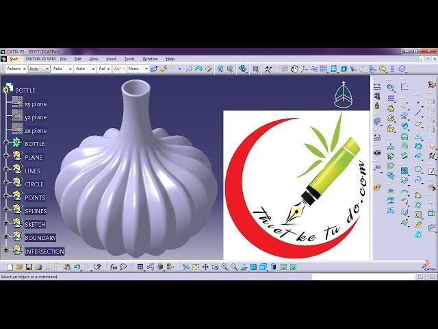 CATIA V5R21 SURFACE MODELING WIN BOTTLE