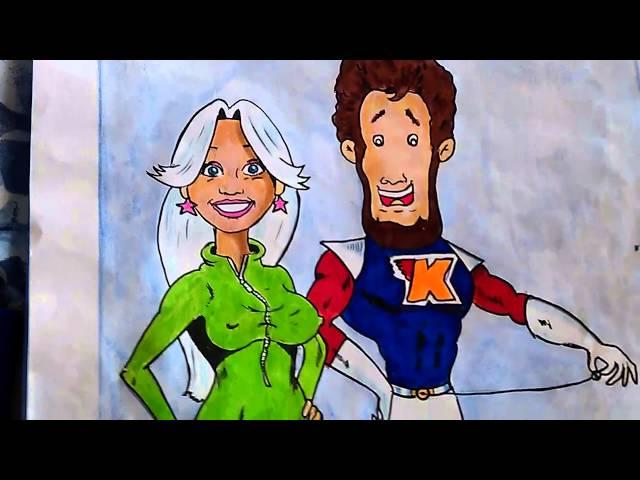My drawing of Kenny Everett's Captain Kremmen and Carla.