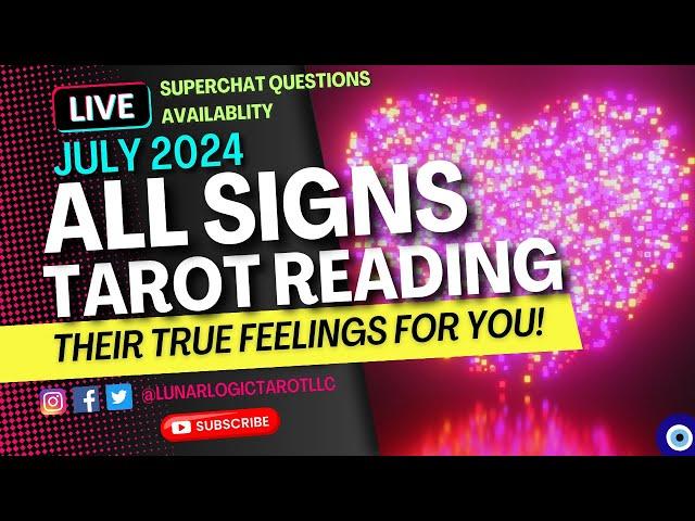 ALL SIGNS  | THEIR TRUE FEELINGS FOR YOU! • LOVE TAROT READING!JULY 2024 (TIMESTAMPS )