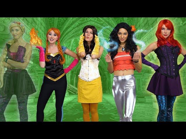 DISNEY PRINCESSES GET SUPERPOWERS. (Elsa Gets Saved by Anna, Ariel, Rapunzel, Moana and Belle).