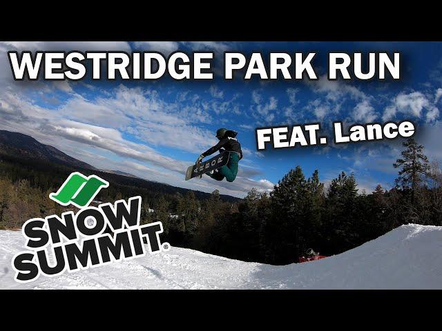 Snowboarding at Snow Summit(Big Bear), CA -Park Run (Westridge Terrain Park Run) Feat. Lance