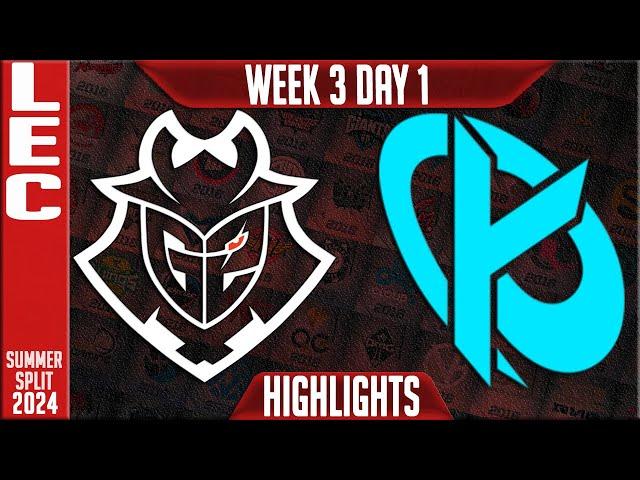 G2 vs KC Highlights | LEC W3D1 Summer 2024 | G2 Esports vs Karmine Corp Week 3 Day 1