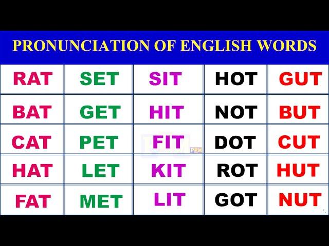 3 Letter Words Reading Practice | Pronunciation Practice | How to Read English Words