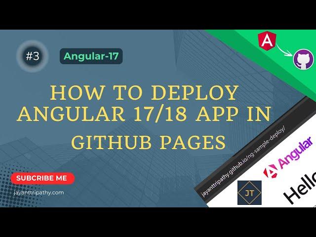 How to Deploy Angular 17 App in GitHub Pages | Jayant Tripathy #angular