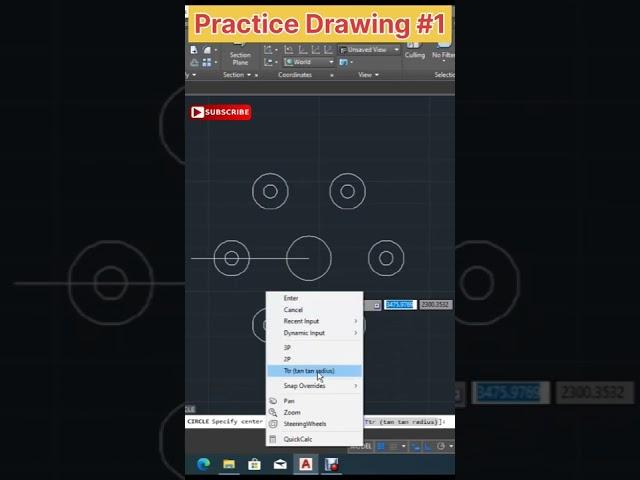 Practice Drawing 1 | Autocad practice drawing | AutoCAD 2D drawing for beginners | @cadartist