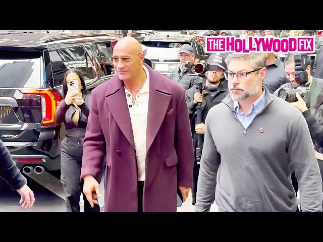 Dwayne Johnson Aka 'The Rock' Shows Love To Fans While Stopping By Good Morning America In New York