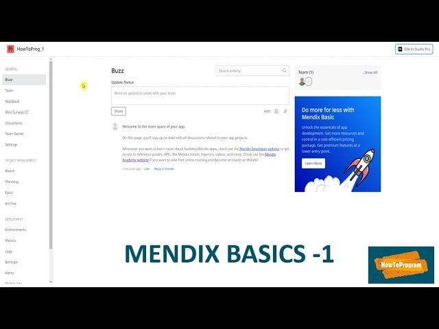 Mendix Basics - Chapter 1 (App Create, Dev Portal, IDE, Modules, Domain)