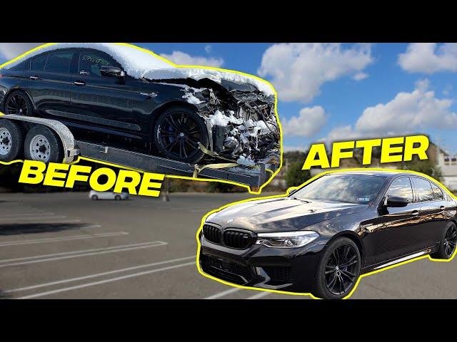 Rebuilding A SALVAGE BMW M5 F90 IN 10 MINUTES