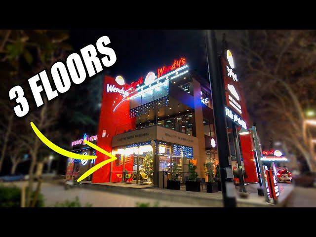 Inside The WORLD'S BIGGEST Wendy's!  (The Menu Will Surprise You) 