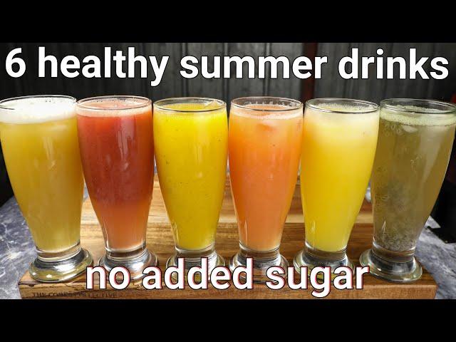 6 healthy summer drinks recipes - no added sugar - natural sweetness | refreshing summer fruit juice