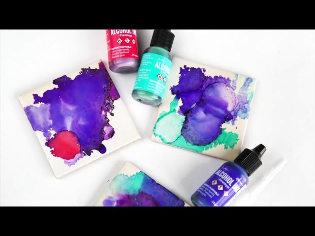 How to make tile coasters with alcohol inks, The Aloha Studios