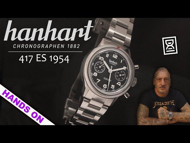 Hanhart 417 ES 1954, 39 mm steel chronograph...